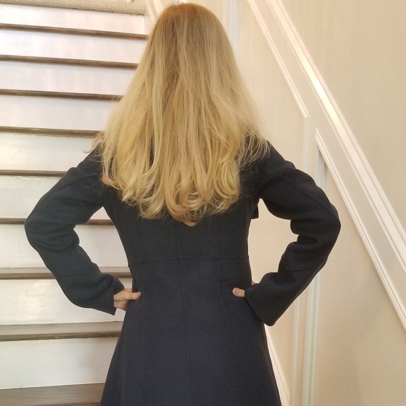Laundry by Shelli Segal, Denim Blue Wool Blend Mini Coat, XS, $48 - Picture 4 of 13